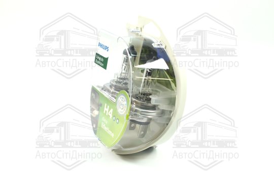 Лампа розжарювання H4 12V 60/55W P43t-38 LongerLife Ecovision 2шт (вир-во Philips)