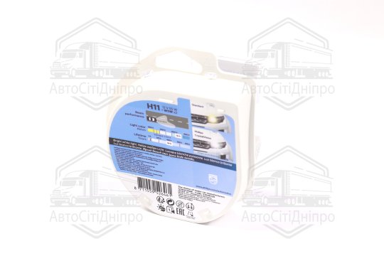 Лампа розжарювання H11 12V 55W PGJ19-2 Cristal Vision + 2x W5W 4300K (к-т) (вир-во Philips)