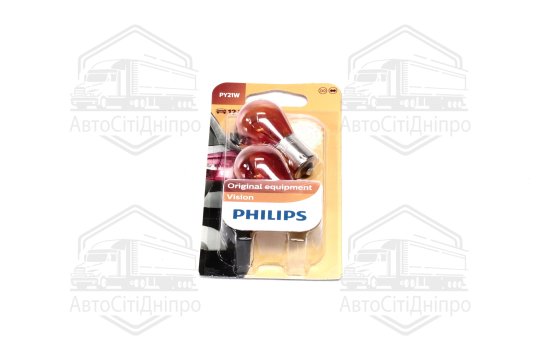 Лампа розжарювання PY21W 12V 21W BAU15s 2шт blister (вир-во Philips)