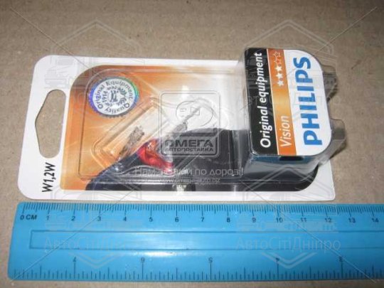 Лампа розжарювання W1,2W 12V 1.2W W2X4,6d 2шт blister (вир-во Philips)