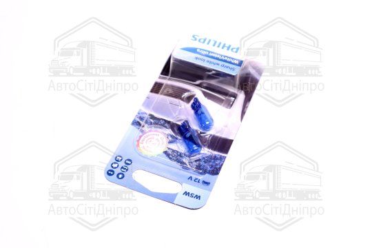 Лампа розжарювання W5W WhiteVision ultra 12V 5W W2, 1x9, 5d (+60) (3300K) 2шт. blister (вир-во Phili