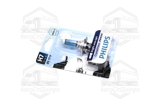 Лампа розжарювання H7 12V 55W PX26d Cristal Vision 1шт blister 4300K (вир-во Philips)