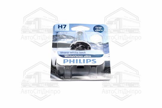 Лампа розжарювання H7 12V 55W PX26d H7 WhiteVision ULTRA +60 (4200K) (1шт) (вир-во Philips)
