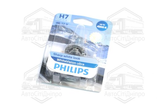 Лампа розжарювання H7 12V 55W PX26d H7 WhiteVision ULTRA +60 (4200K) (1шт) (вир-во Philips)