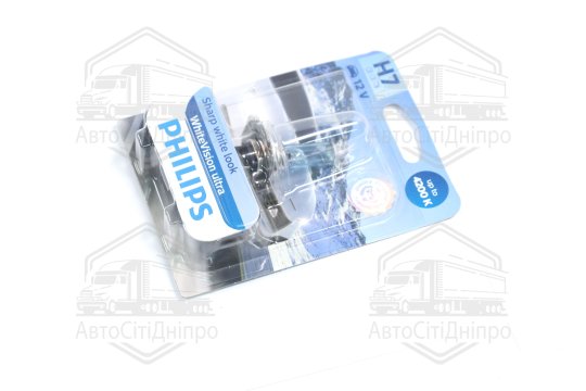 Лампа розжарювання H7 12V 55W PX26d H7 WhiteVision ULTRA +60 (4200K) (1шт) (вир-во Philips)