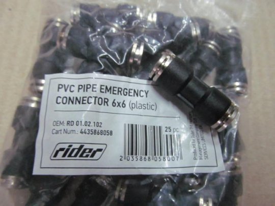 З'єднувач пневматичний D6-6 цанговий прямий пластик-сталь (RIDER)