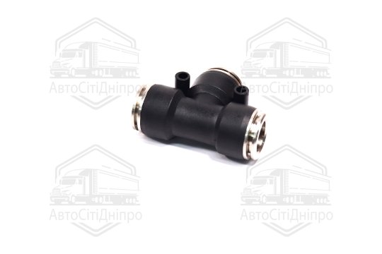 З'єднувач пневматичний D15-15-15 цанговий Т-подібний пластик-сталь (RIDER)