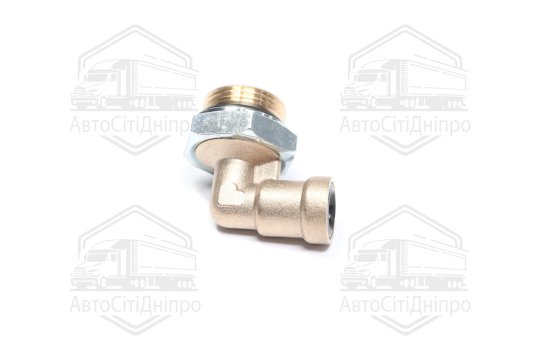 З'єднувач пневматичний D8 різьбовий-цанговий L-подібний М22х1.5 латунь (RIDER)