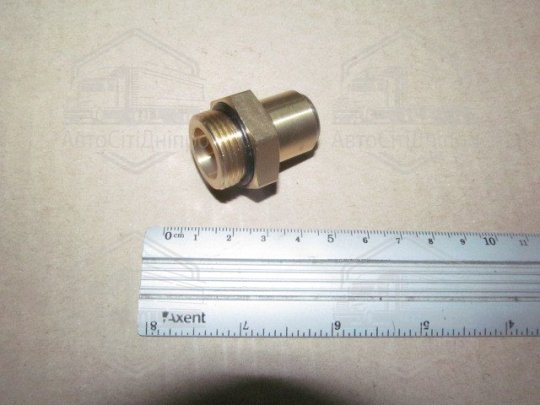 З'єднувач пневматичний D12 різьбовий-цанговий прямий М22х1.5 латунь (RIDER)