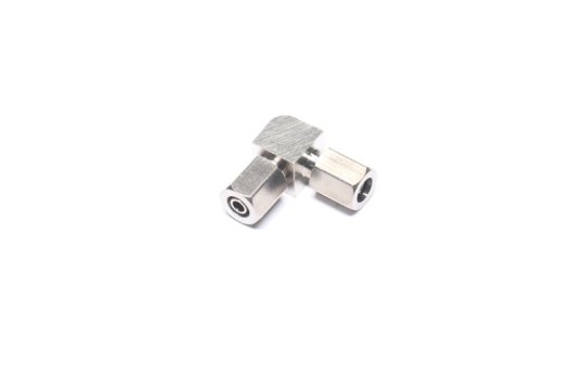 З'єднувач пневматичний D4-4 з накидною гайкою L-подібний сталь (RIDER)