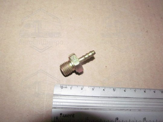 З'єднувач пневматичний d6 різьбовий-ялинка прямий М12х1.5 сталь (RIDER)
