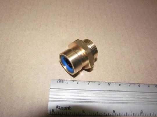 З'єднувач пневматичний D12 різьбовий-цанговий прямий М22х1.5 латунь (RIDER)