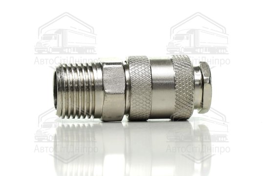 З'єднувач пневматичний різьбовий-куплунг прямий 1/2 мама сталь (RIDER)