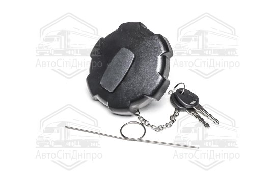 Кришка бака паливного 80мм. (пластикова з ключем та ланцюгом) (RIDER)