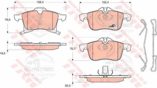 Колодка гальм. диск. OPEL ASTRA H передн. (вир-во TRW)