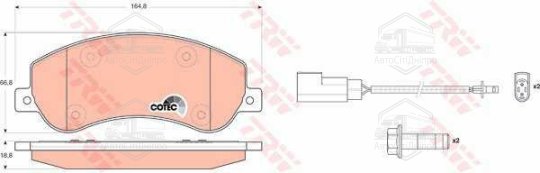 Колодка гальм. диск. FORD TRANSIT передн. (вир-во TRW)