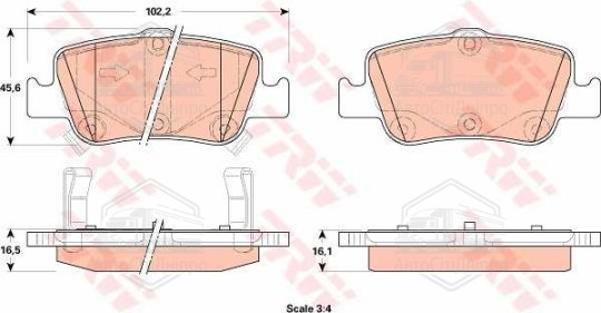 Колодка гальм. диск. TOYOTA AURIS, COROLLA задн. (вир-во TRW)