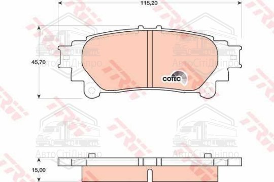 Колодка гальм. диск. TOYOTA RX350, RX450H 10 - задн. (вир-во TRW)
