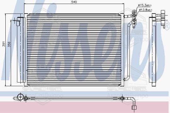 Конденсор кондиціонера BMW X5 E53 MT/AT 01- (Van Wezel)