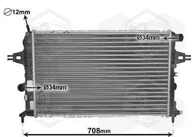 Радіатор охолодження двигуна ASTRAG 1.7 TD / 2.0 DTi  MT(Van Wezel)