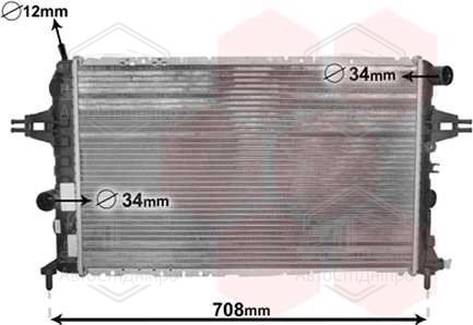 Радіатор охолодження двигуна ASTRAG 1.7 TD / 2.0 DTi  MT(Van Wezel)