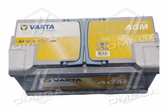 Акумулятор 105Ah-12v VARTA Dynamic AGM (A4) (394х175х190),R,EN950