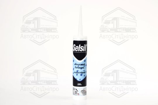 Герметик акриловий SELSIL, V=310 мл. водостійкий, білий (VIROK)