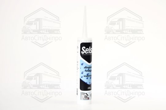 Герметик акриловий SELSIL, V=310 мл. водостійкий, білий (VIROK)