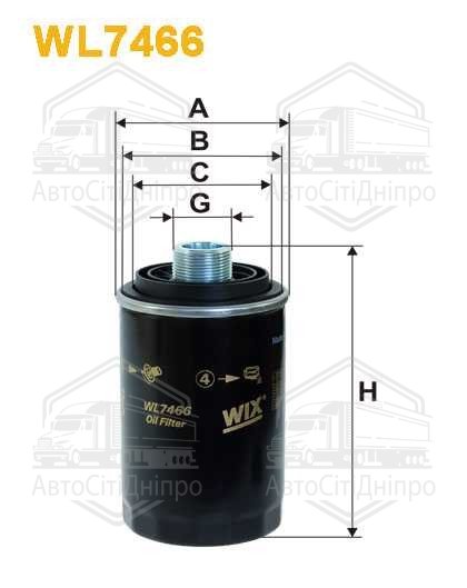 Фільтр масляний двигуна WL7466/OP526/7 (вир-во WIX-FILTERS)