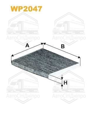 Фільтр салону вугільний VW GOLF WP6895/K1047A (вир-во WIX-FILTERS)