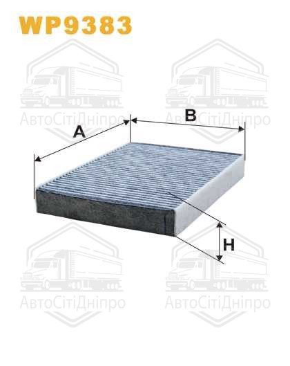 Фільтр салону вугільний RENAULT SCENIC III 09-, TRAFIC III 14- (вир-во WIX-FILTERS)