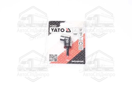 Тримач адаптер кутовий: HEX - 1/4", L = 37 мм, F = 12 Нм, під кутом 105 °, шт (YATO)