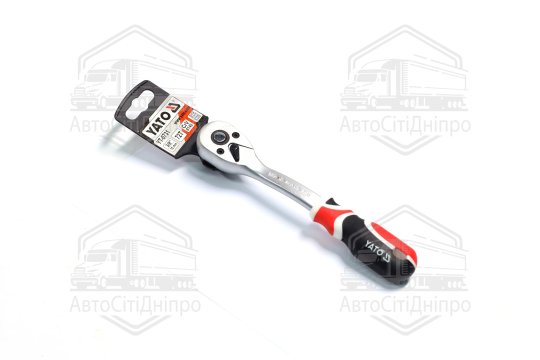 Тріщатка YATO : квадрат 3/8", L= 200 мм, 72T, вигнута ручка [6/48](YATO)