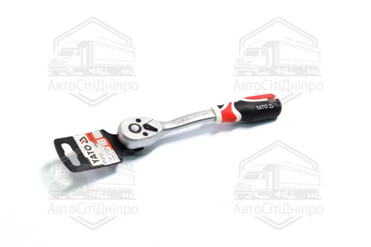 Тріщатка YATO : квадрат 3/8", L= 200 мм, 72T, вигнута ручка [6/48](YATO)