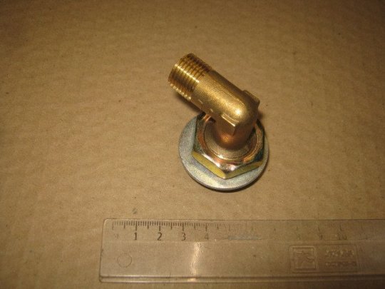 З'єднувач пневматичний різьбовий S27 L-подібний з гайкою М22х1.5-М16х1.5 латунь (Дорожня карта)