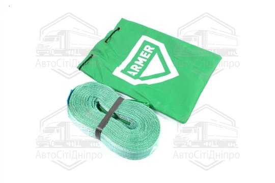 Трос буксирувальний 15т. стрічка 60мм. 6м., зелений <Armer>