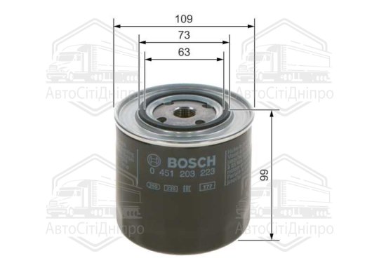 Фільтр оливний двигуна AUDI, VW (вир-во Bosch)