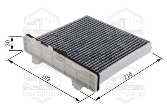 Фільтр салону вугільний MITSUBISHI OUTLANDER I 03-06, LANCER 03-08 (вир-во BOSCH)