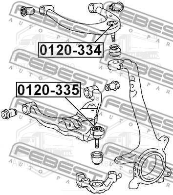 Опора кульова TOYOTA FJ, LAND CRUISER 300 02-10 перед. міст низ (Вир-во FEBEST)