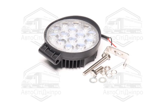 Фара LED додаткова 12/24V/42W, 14 діодів (кругла) 116х137,5мм, 3080Lm вузький промінь 6000K (LITLEDA, JUBANA)