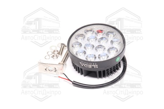 Фара LED додаткова 12/24V/42W, 14 діодів (кругла) 116х137,5мм, 3080Lm вузький промінь 6000K (LITLEDA, JUBANA)