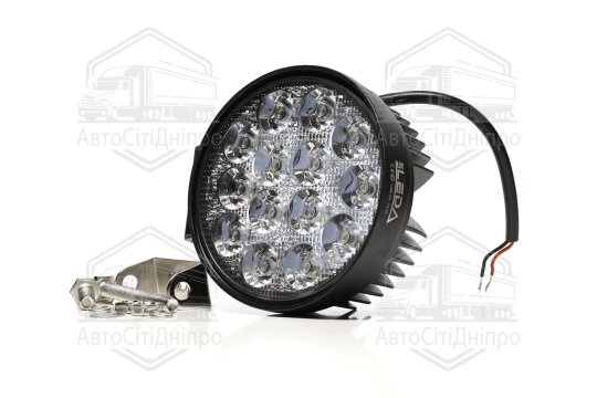 Фара LED додаткова 12/24V/42W, 14 діодів (кругла) 114*128мм, 3080Lm широкий промінь 9-32V 6000K (LITLEDA, JUBANA)
