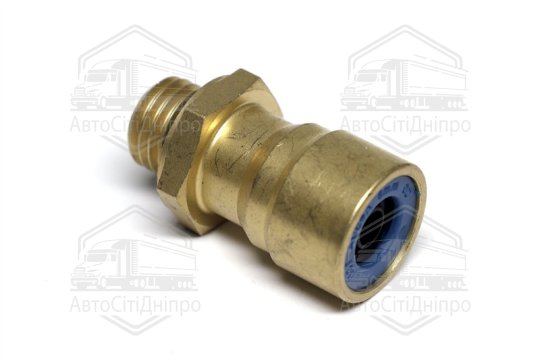 З'єднувач пневматичний D8 різьбовий-цанговий прямий М12х1.5 латунь (RIDER)