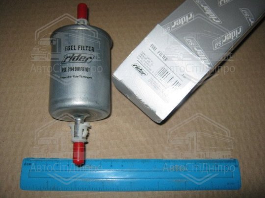 Фільтр паливний DAEWOO LANOS 97-, CHEVROLET AVEO 05- (під защелку) (RIDER)