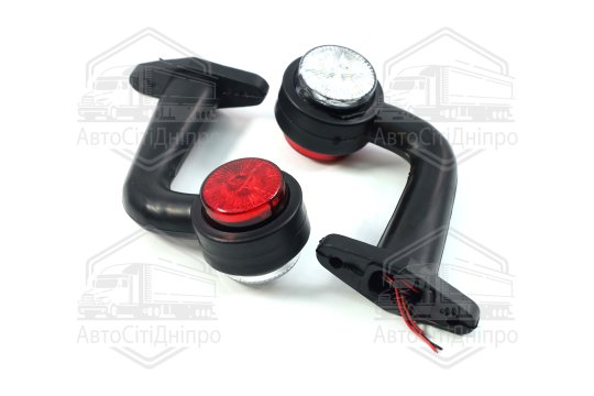 Ліхтар габаритний світлодіодний кутовий 90 гр. 12-24В 15см. (4 діоди) червоний/білий  (TEMPEST)