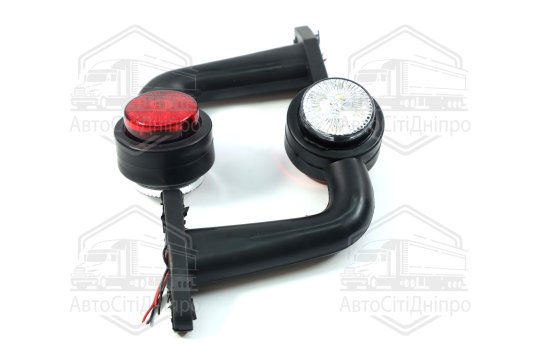 Ліхтар габаритний світлодіодний кутовий 90 гр. 12-24В 15см. (4 діоди) червоний/білий  (TEMPEST)