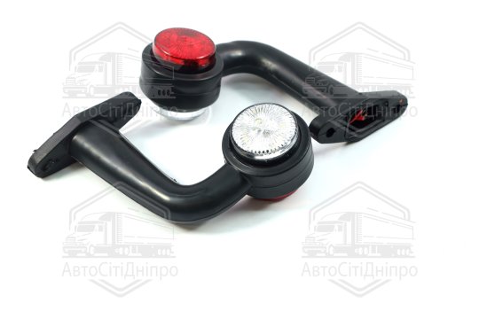 Ліхтар габаритний світлодіодний кутовий 90 гр. 12-24В 15см. (4 діоди) червоний/білий  (TEMPEST)