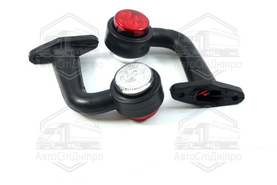 Ліхтар габаритний світлодіодний кутовий 90 гр. 12-24В 15см. (4 діоди) червоний/білий  (TEMPEST)