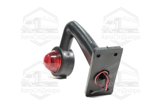 Ліхтар габаритний (ріжок) (під лампу) кутовий 90гр. 24V 16см. червоний/білий (TEMPEST)