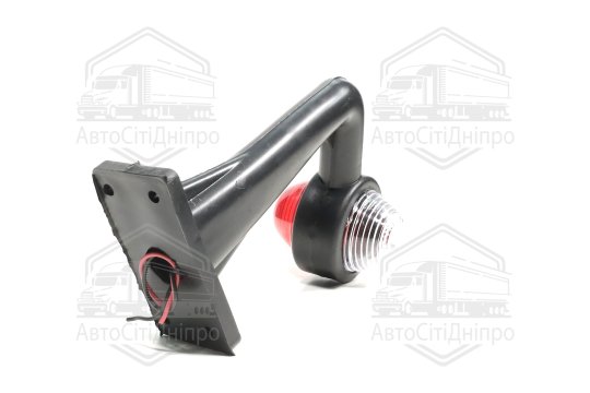 Ліхтар габаритний (ріжок) (під лампу) кутовий 90гр. 24V 16см. червоний/білий (TEMPEST)